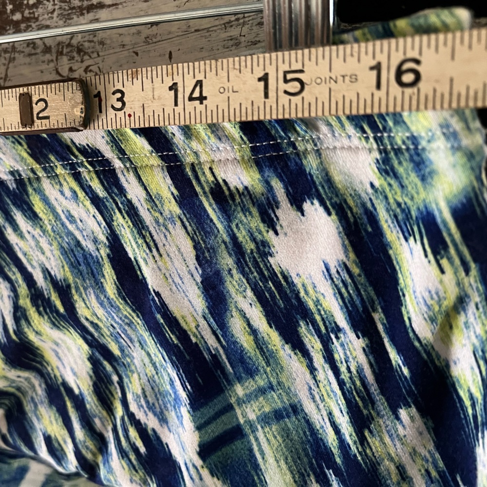 Chicos Hailey Hanky Blue Maxi Skirt Ikat Print Stretch Knit Size 2 Large/Xl EUC - Picture 11 of 13
